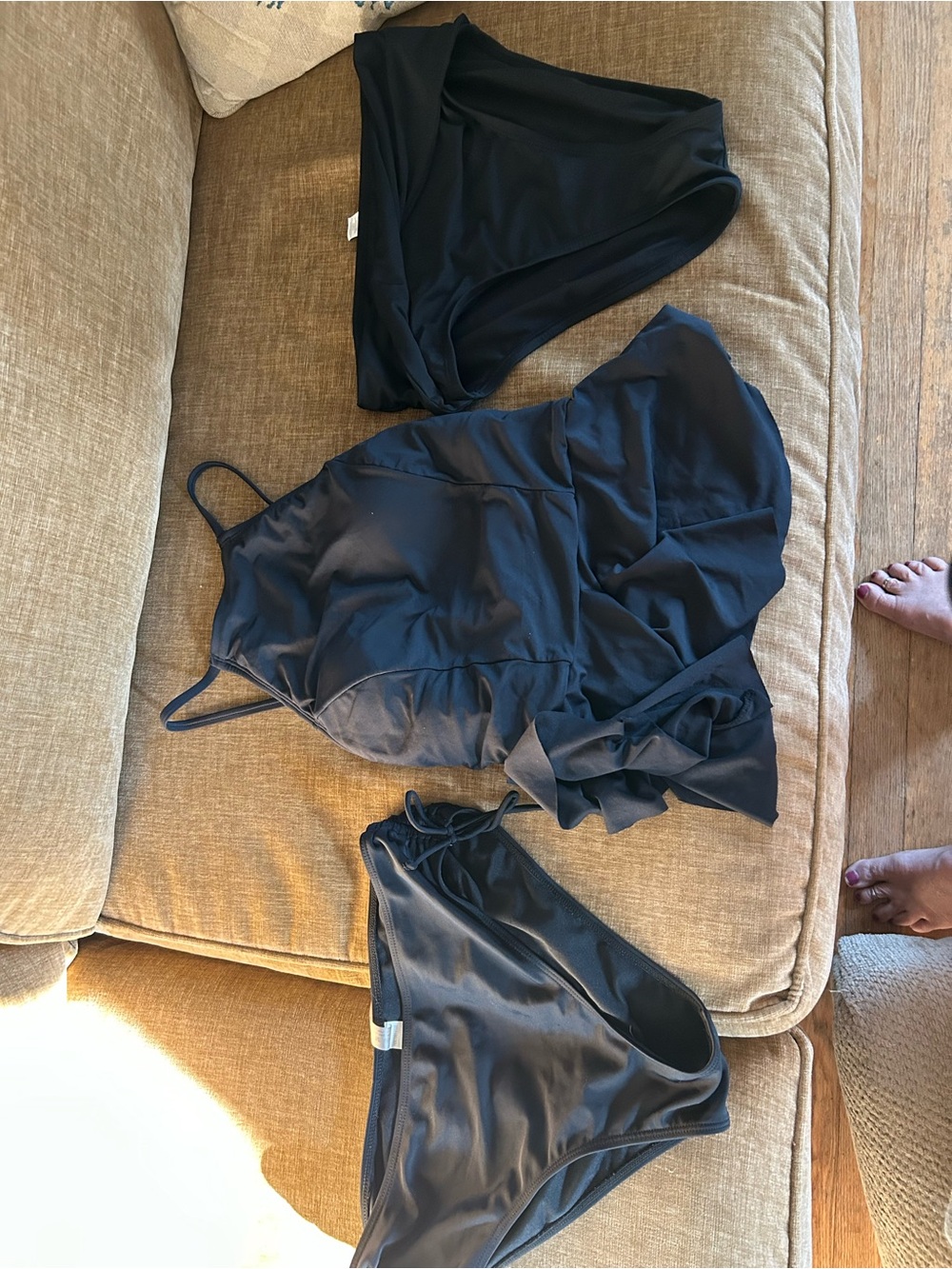 Swimsuit separates in black